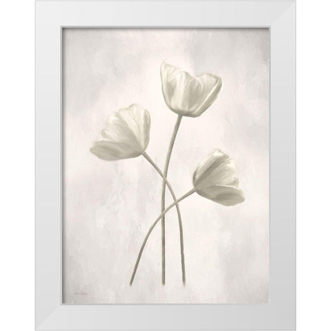 Bleached Tulips II White Modern Wood Framed Art Print by Deiter, Lori
