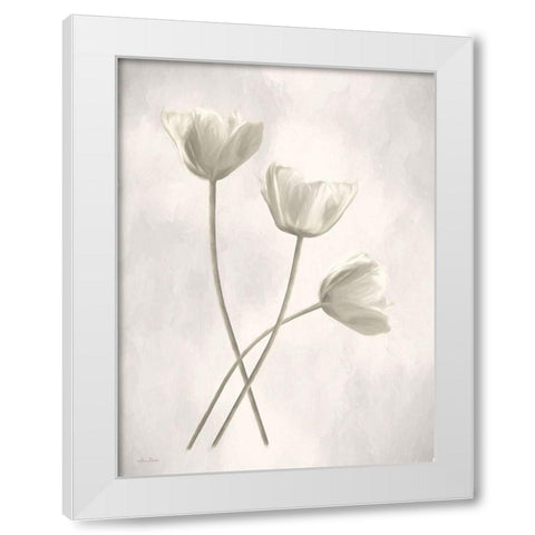 Bleached Tulips III White Modern Wood Framed Art Print by Deiter, Lori