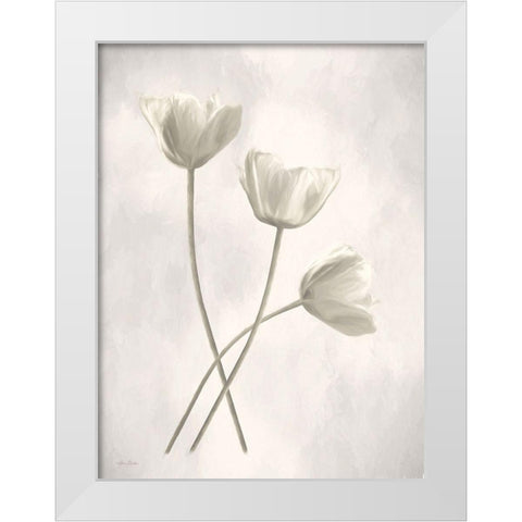 Bleached Tulips III White Modern Wood Framed Art Print by Deiter, Lori