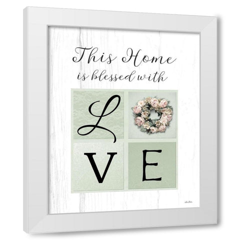 Blessed With Love White Modern Wood Framed Art Print by Deiter, Lori