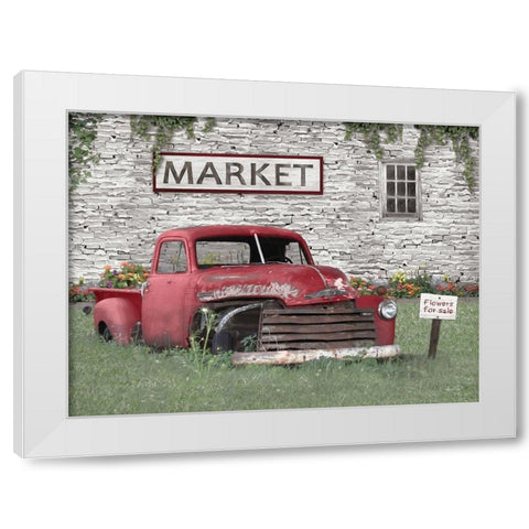 Truck at Market White Modern Wood Framed Art Print by Deiter, Lori