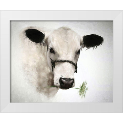 Flower Girl White Modern Wood Framed Art Print by Deiter, Lori