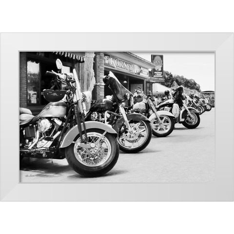 Bike Week   White Modern Wood Framed Art Print by Deiter, Lori