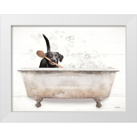 Scrubbing Bubbles White Modern Wood Framed Art Print by Deiter, Lori