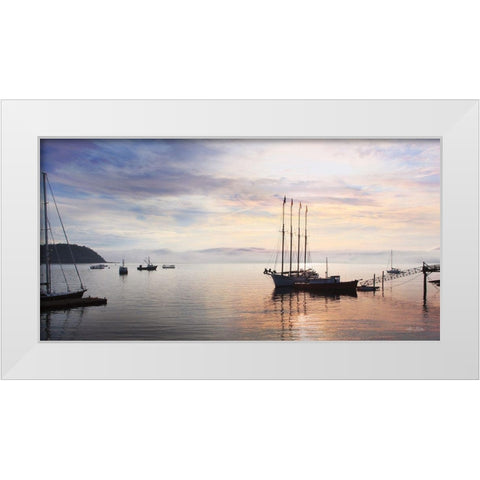 Bar Harbor Silhouettes White Modern Wood Framed Art Print by Deiter, Lori