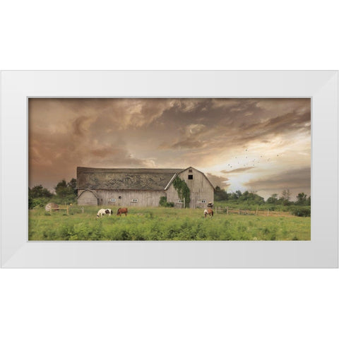 Sunset Grazing White Modern Wood Framed Art Print by Deiter, Lori