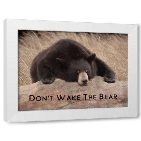 Dont Wake the Bear White Modern Wood Framed Art Print by Deiter, Lori
