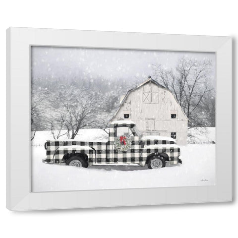 Checkered Country Christmas    White Modern Wood Framed Art Print by Deiter, Lori