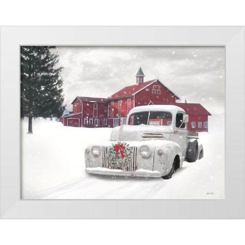 Grand Barn in Winter    White Modern Wood Framed Art Print by Deiter, Lori