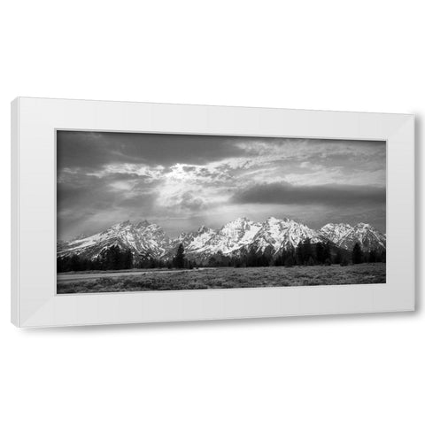 Sunlight on the Tetons    White Modern Wood Framed Art Print by Deiter, Lori