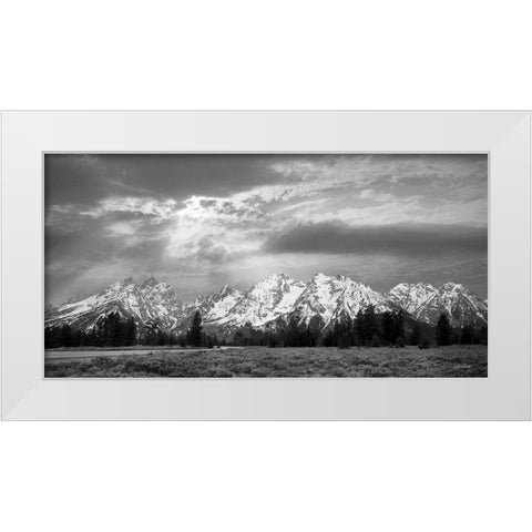 Sunlight on the Tetons    White Modern Wood Framed Art Print by Deiter, Lori