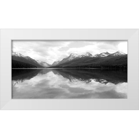 Bowman Lake Reflections    White Modern Wood Framed Art Print by Deiter, Lori