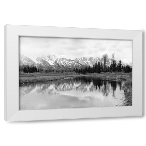 Tetons at Schwabachers Landing   White Modern Wood Framed Art Print by Deiter, Lori