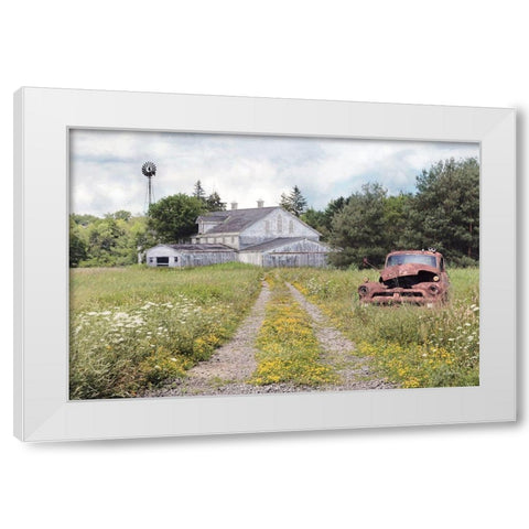 Grand Old Barn White Modern Wood Framed Art Print by Deiter, Lori