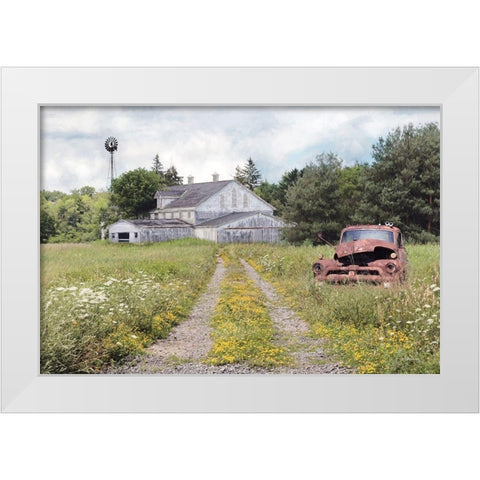 Grand Old Barn White Modern Wood Framed Art Print by Deiter, Lori