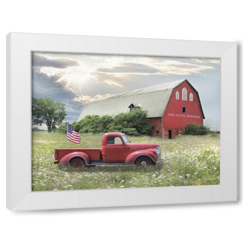 God Bless America    White Modern Wood Framed Art Print by Deiter, Lori