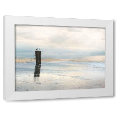 Sunrise at the Beach White Modern Wood Framed Art Print by Deiter, Lori