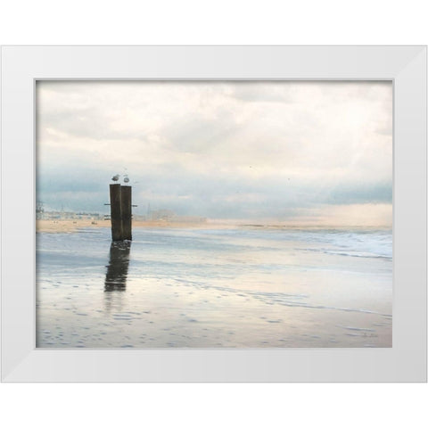 Sunrise at the Beach White Modern Wood Framed Art Print by Deiter, Lori