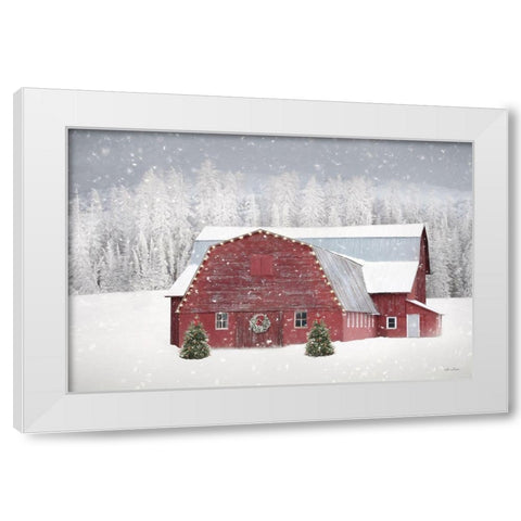 Red Christmas   White Modern Wood Framed Art Print by Deiter, Lori