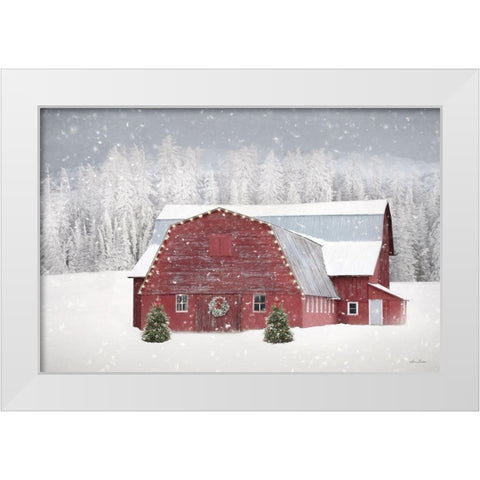 Red Christmas   White Modern Wood Framed Art Print by Deiter, Lori