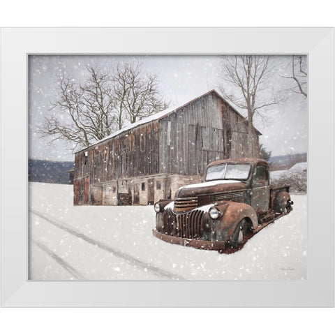 Rustic Winter Charm White Modern Wood Framed Art Print by Deiter, Lori