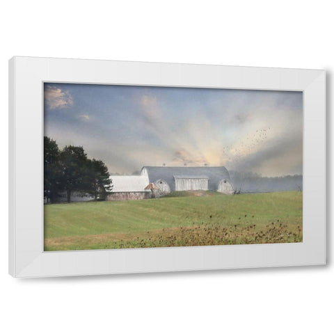 Country Morning White Modern Wood Framed Art Print by Deiter, Lori