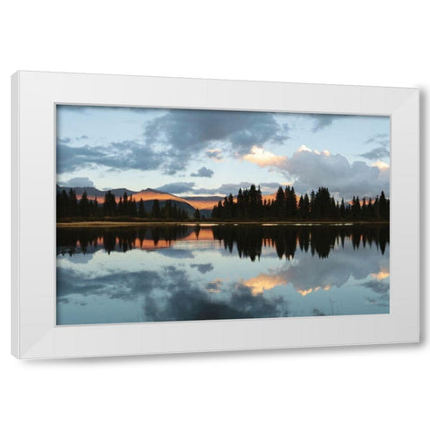 Little Molas Lake Reflections  White Modern Wood Framed Art Print by Deiter, Lori