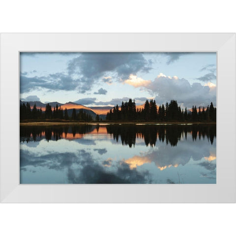 Little Molas Lake Reflections  White Modern Wood Framed Art Print by Deiter, Lori