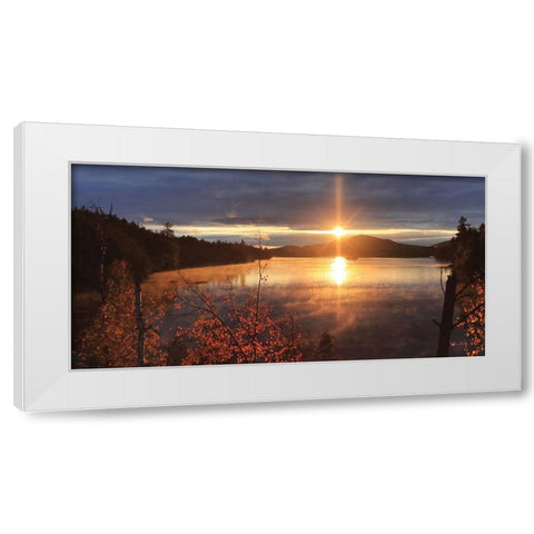 Saranac Lake Sunset White Modern Wood Framed Art Print by Deiter, Lori