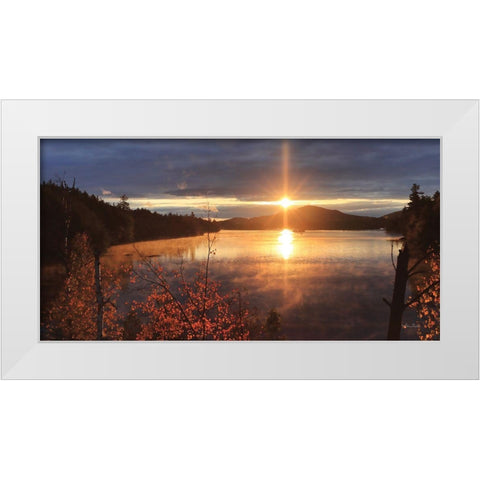 Saranac Lake Sunset White Modern Wood Framed Art Print by Deiter, Lori