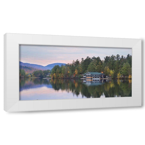 Mirror Lake Sunset Reflections White Modern Wood Framed Art Print by Deiter, Lori