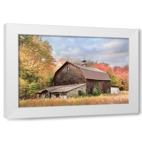 Autumn Dance White Modern Wood Framed Art Print by Deiter, Lori