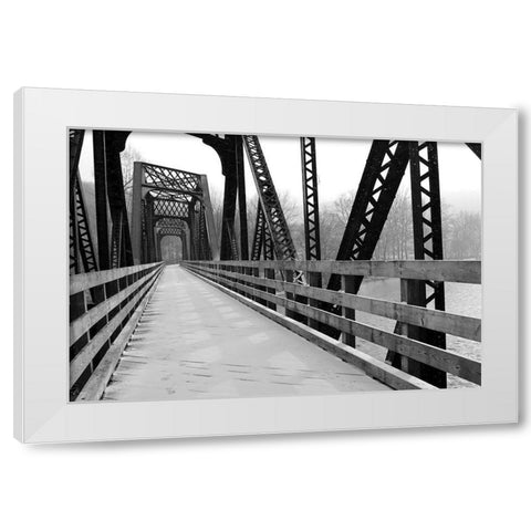 Old Railroad Bridge White Modern Wood Framed Art Print by Deiter, Lori