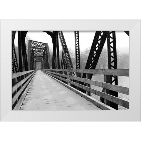 Old Railroad Bridge White Modern Wood Framed Art Print by Deiter, Lori