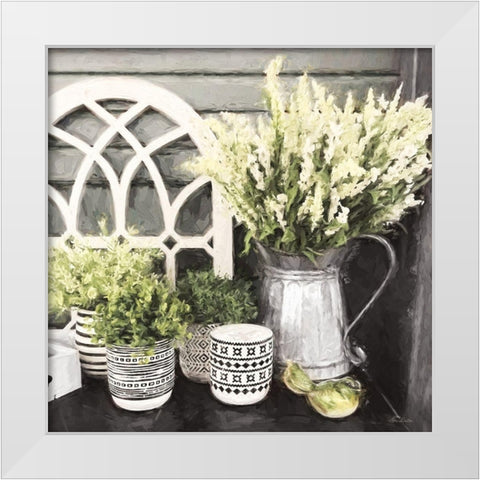 Black and Green Still Life White Modern Wood Framed Art Print by Deiter, Lori