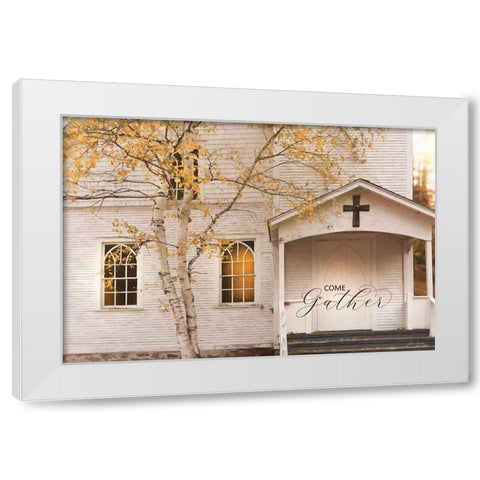 Come Gather White Modern Wood Framed Art Print by Deiter, Lori