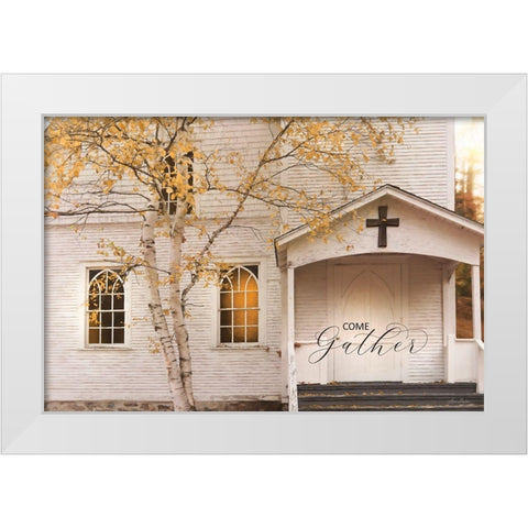 Come Gather White Modern Wood Framed Art Print by Deiter, Lori