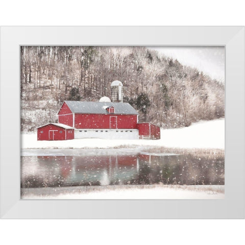 Belleville Snowy Barn White Modern Wood Framed Art Print by Deiter, Lori