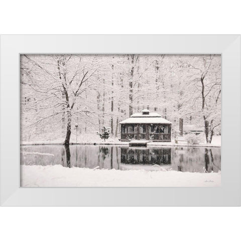 Winter Gazebo    White Modern Wood Framed Art Print by Deiter, Lori