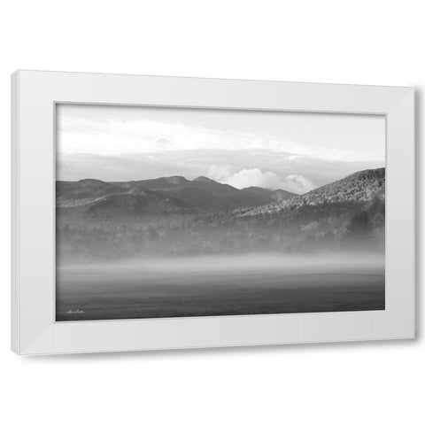 Foggy Morning Mountains White Modern Wood Framed Art Print by Deiter, Lori