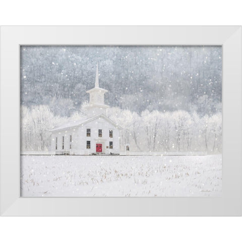 Bradford County Church White Modern Wood Framed Art Print by Deiter, Lori