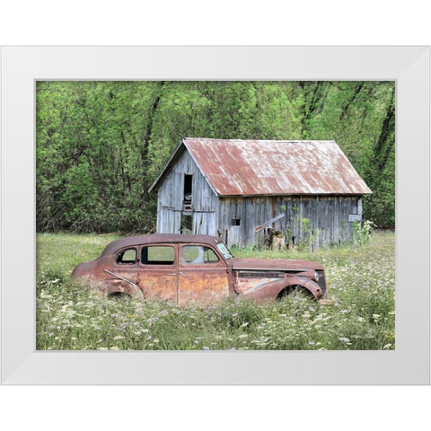 Old and Rustic White Modern Wood Framed Art Print by Deiter, Lori