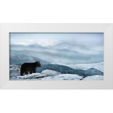 Cascade Mountain Bear White Modern Wood Framed Art Print by Deiter, Lori