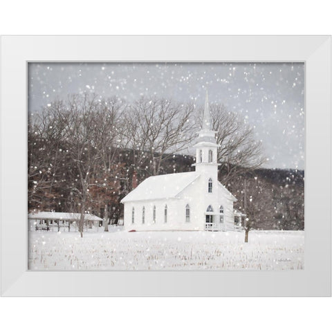 Weishample Church in Winter White Modern Wood Framed Art Print by Deiter, Lori