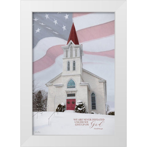 We Are Never Defeated White Modern Wood Framed Art Print by Deiter, Lori