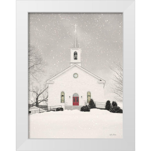 Hilltop Church White Modern Wood Framed Art Print by Deiter, Lori