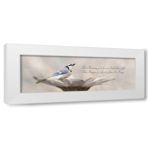 Meaning of Life White Modern Wood Framed Art Print by Deiter, Lori