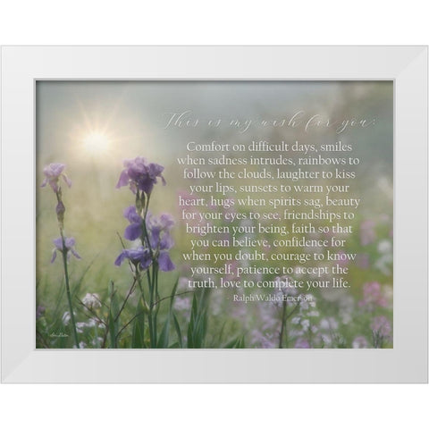 My Wish for You - Floral White Modern Wood Framed Art Print by Deiter, Lori