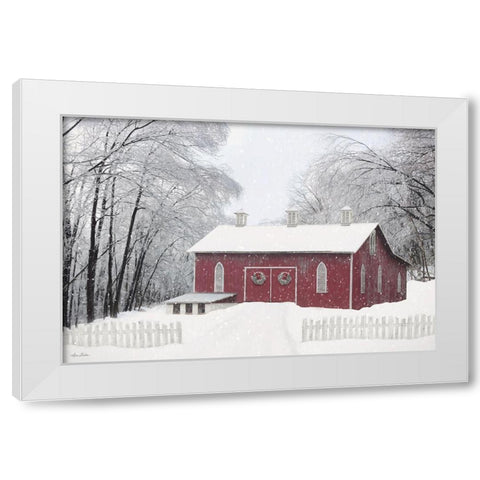 Barn of Hearts White Modern Wood Framed Art Print by Deiter, Lori