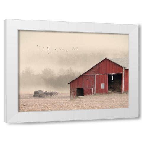 An Early Start White Modern Wood Framed Art Print by Deiter, Lori